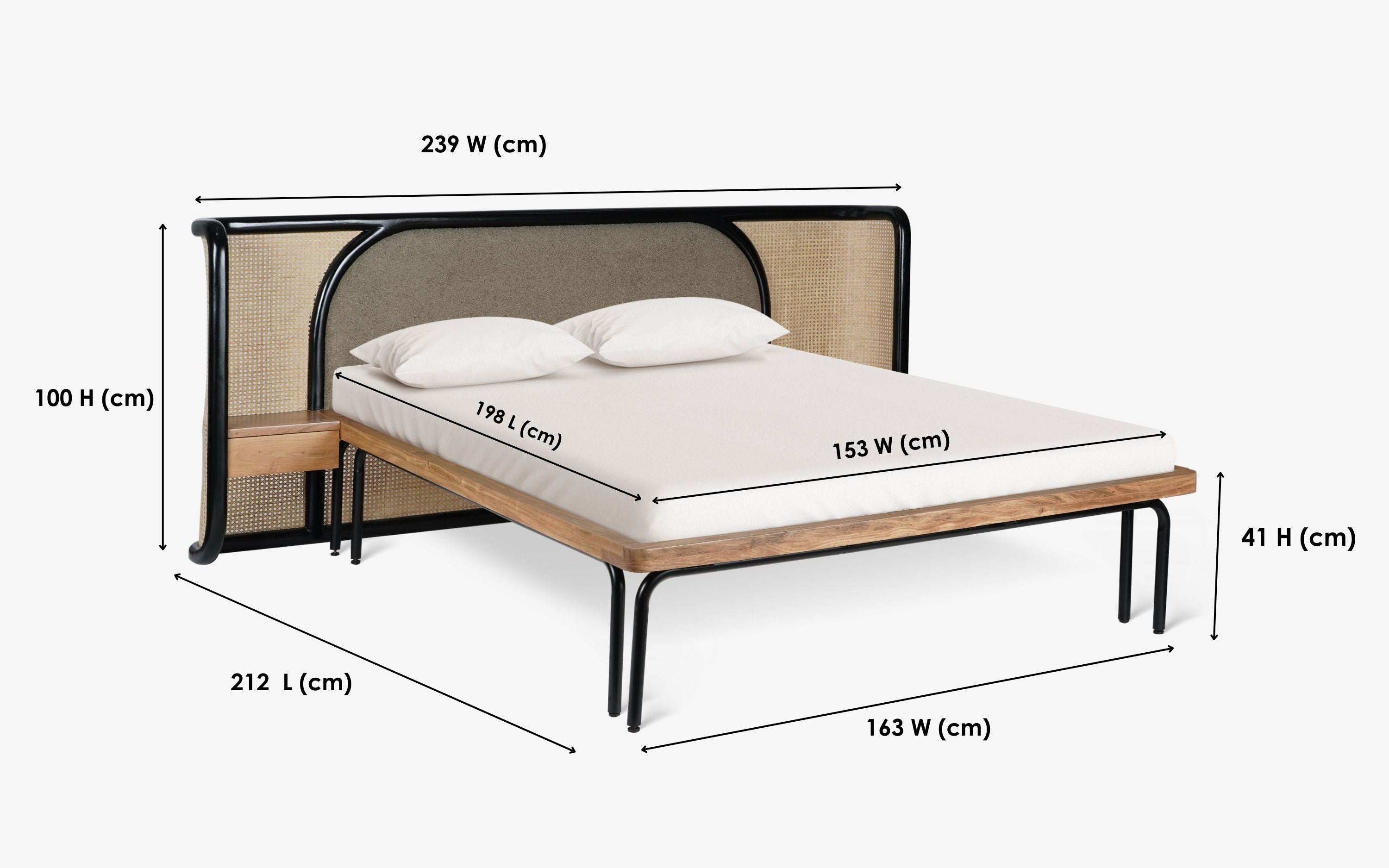 Andaman king size bed dimensions. Andaman king size bed size. Andaman king size bed dimensions in cm. Andaman wooden bed king size.  OT Home
