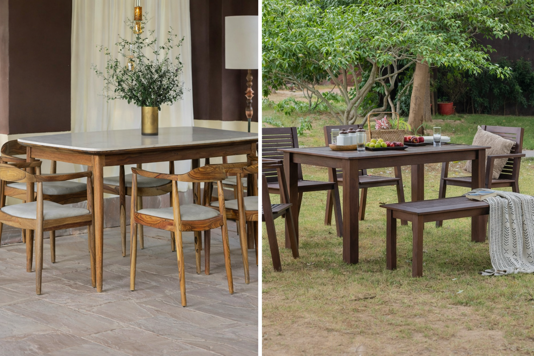 Sheesham Wood Vs Teak Wood dining set comparison.