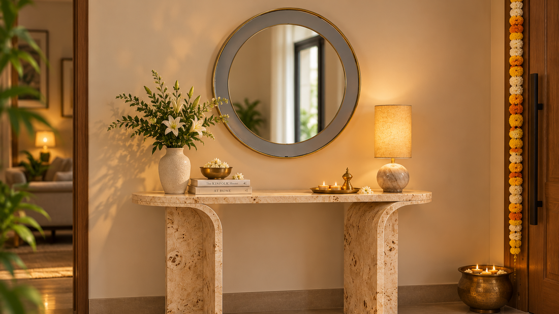 Entryway Console Table Styling Ideas for a Beautiful Diwali Entrance
