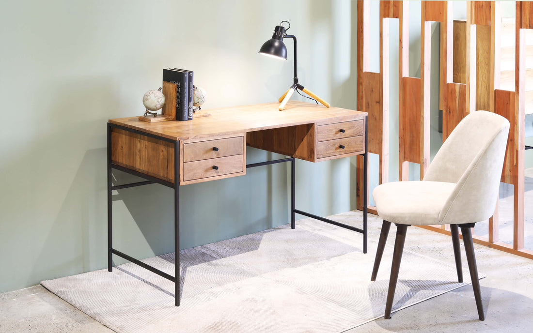 Sleek bedroom study table showcasing chic modern study table designs.