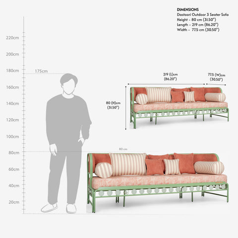 Dastoori Outdoor 3 Seater Sofa