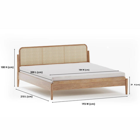 Meadow Non Storage Cane Bed (King Size)