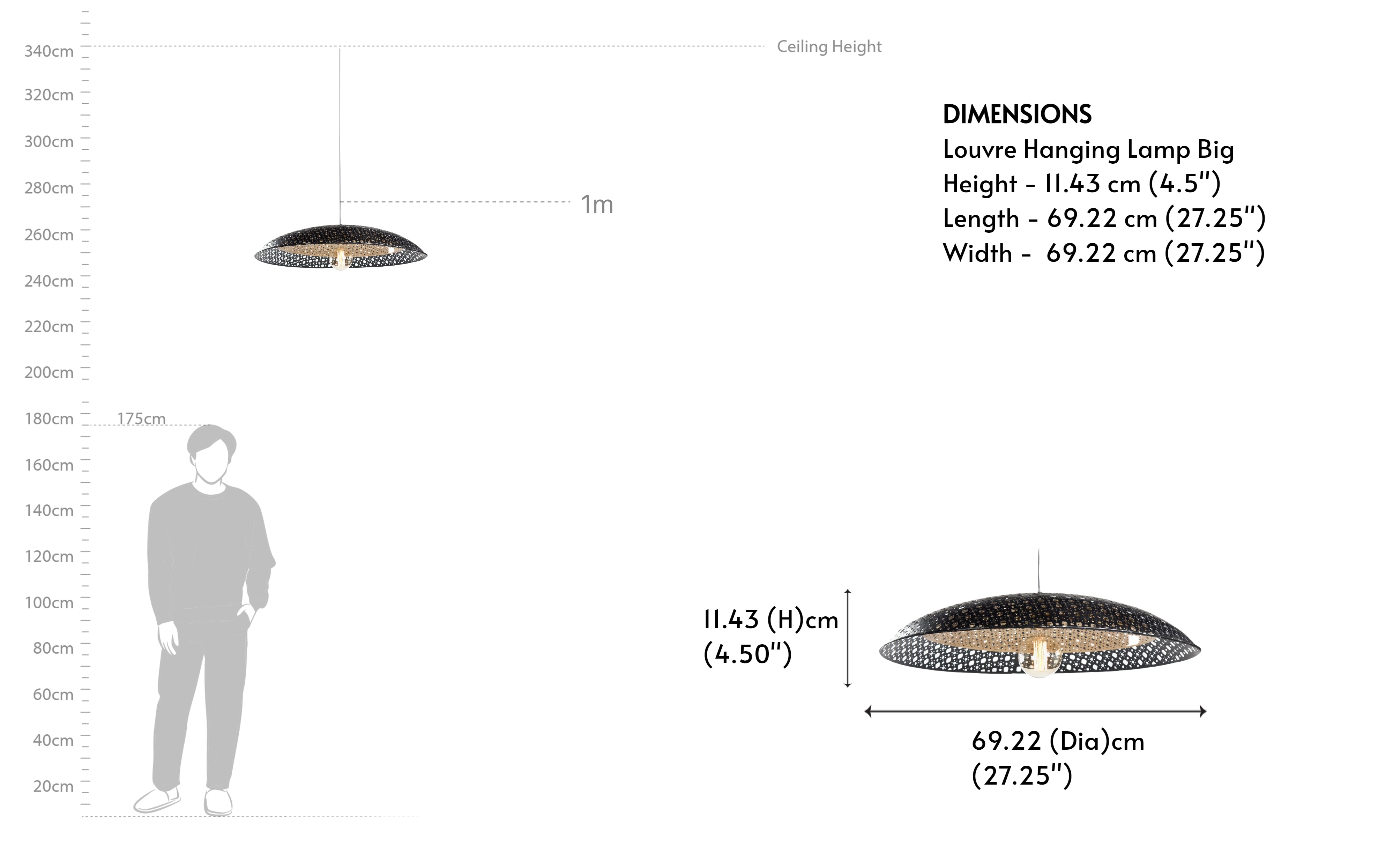 Buy Louvre Dome Hanging Lamp | Gold Ceiling Light - Close shot - from right angle - Orange Tree