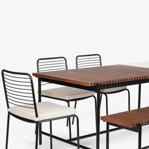 Covent Garden Outdoor Dining Table With 4 Chairs and Bench