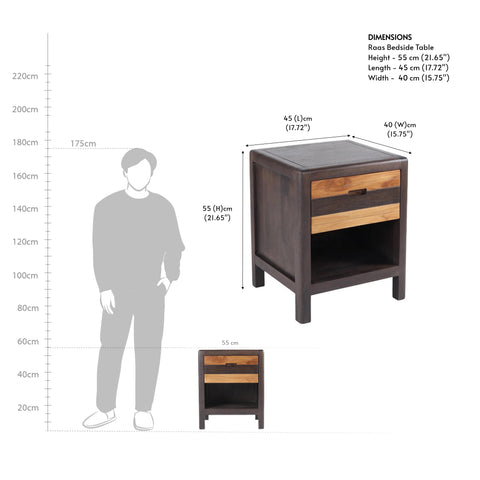Raas Wooden Bedside Table
