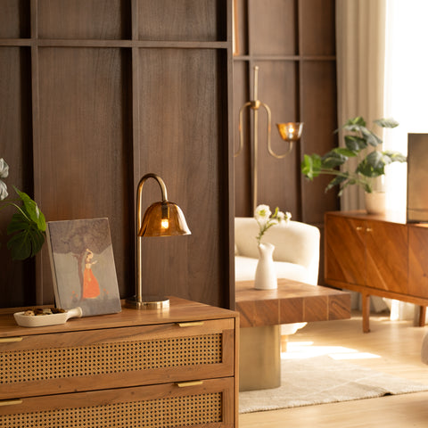 brass table lamp