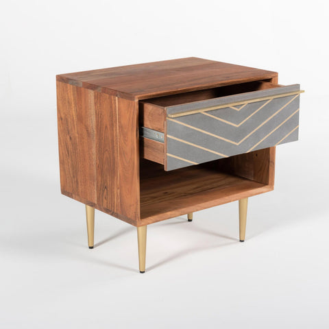 Toshi Wooden Bedside Table