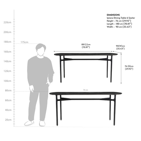 Ipiano Dining Table 6 Seater