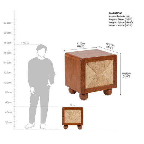 Abacus Wooden Bedside Table