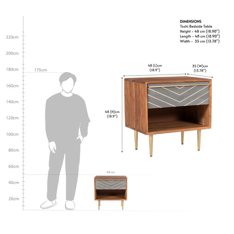 Toshi Wooden Bedside Table