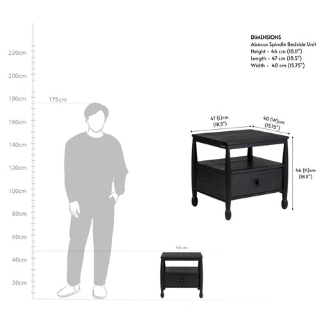 Archie Spindle Bedside Table