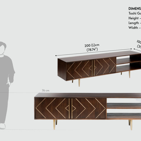 Toshi Gold TV Unit