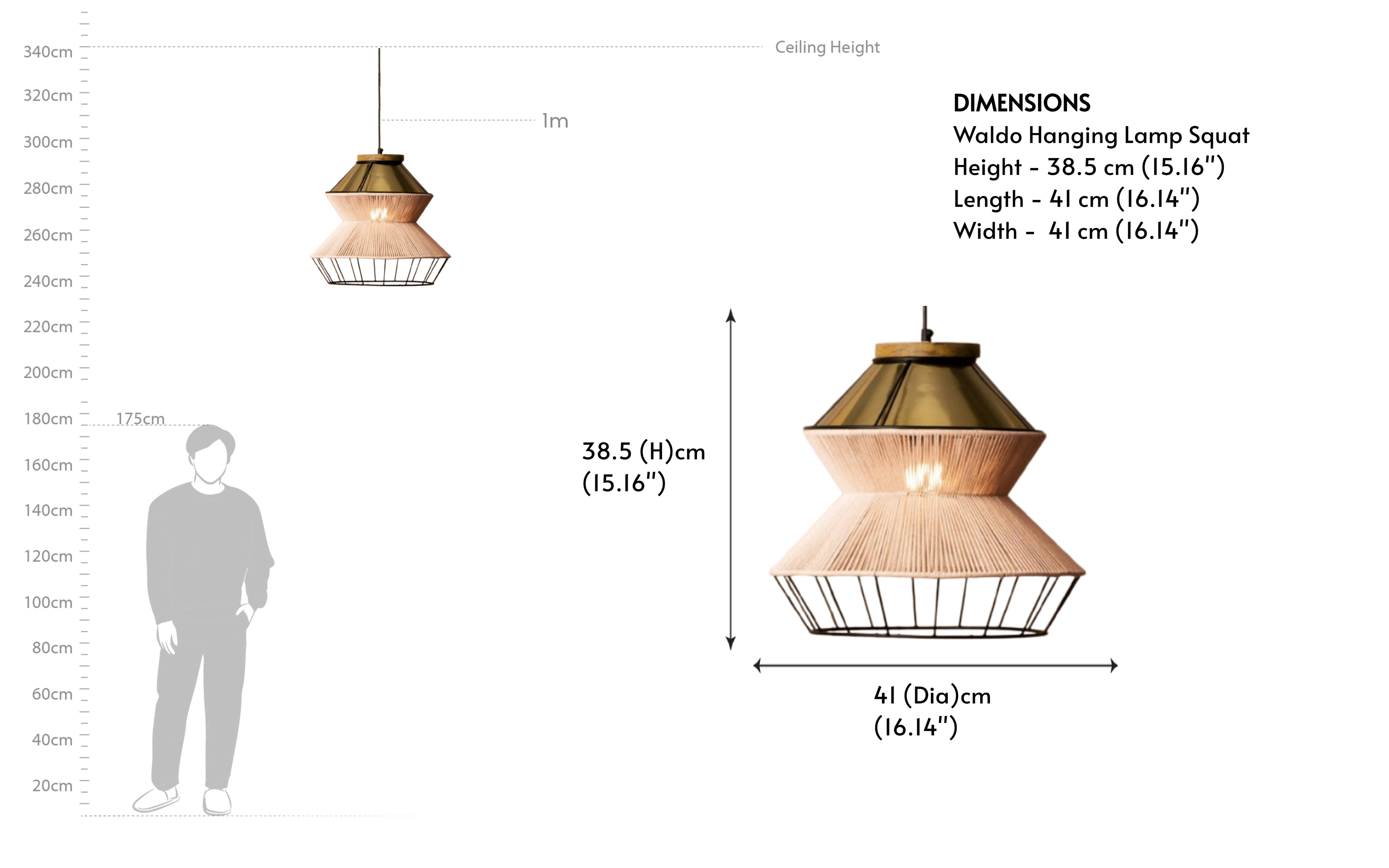 Buy Waldo Squat Cotton Thread Pendant Light - Close shot - from right angle - Orange Tree