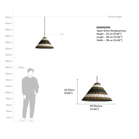 Japon Green Hanging Lamp