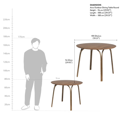 Arco Outdoor Dining Table Round