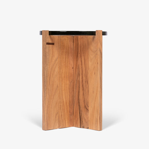 Orange Tree Ciro Side Table - solid wood side table with faceted base 