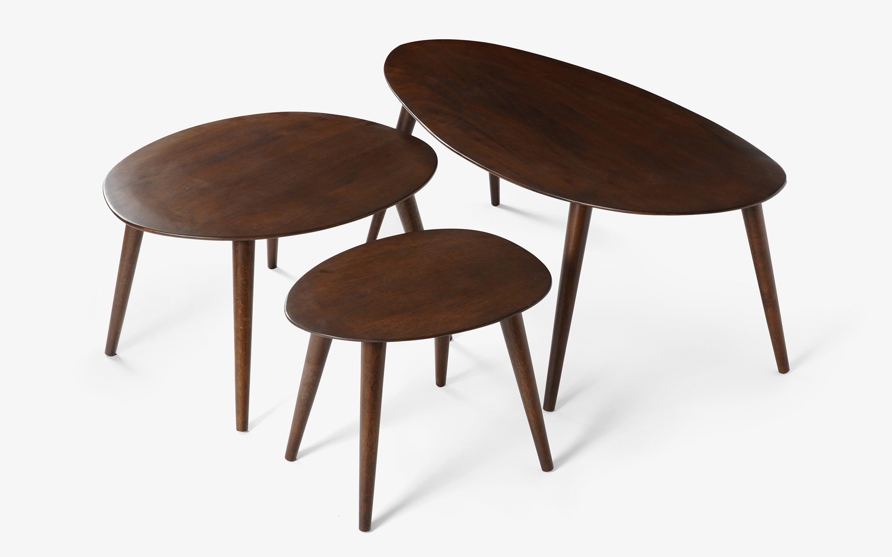 Pebble Wooden Nested tables - Orange Tree  