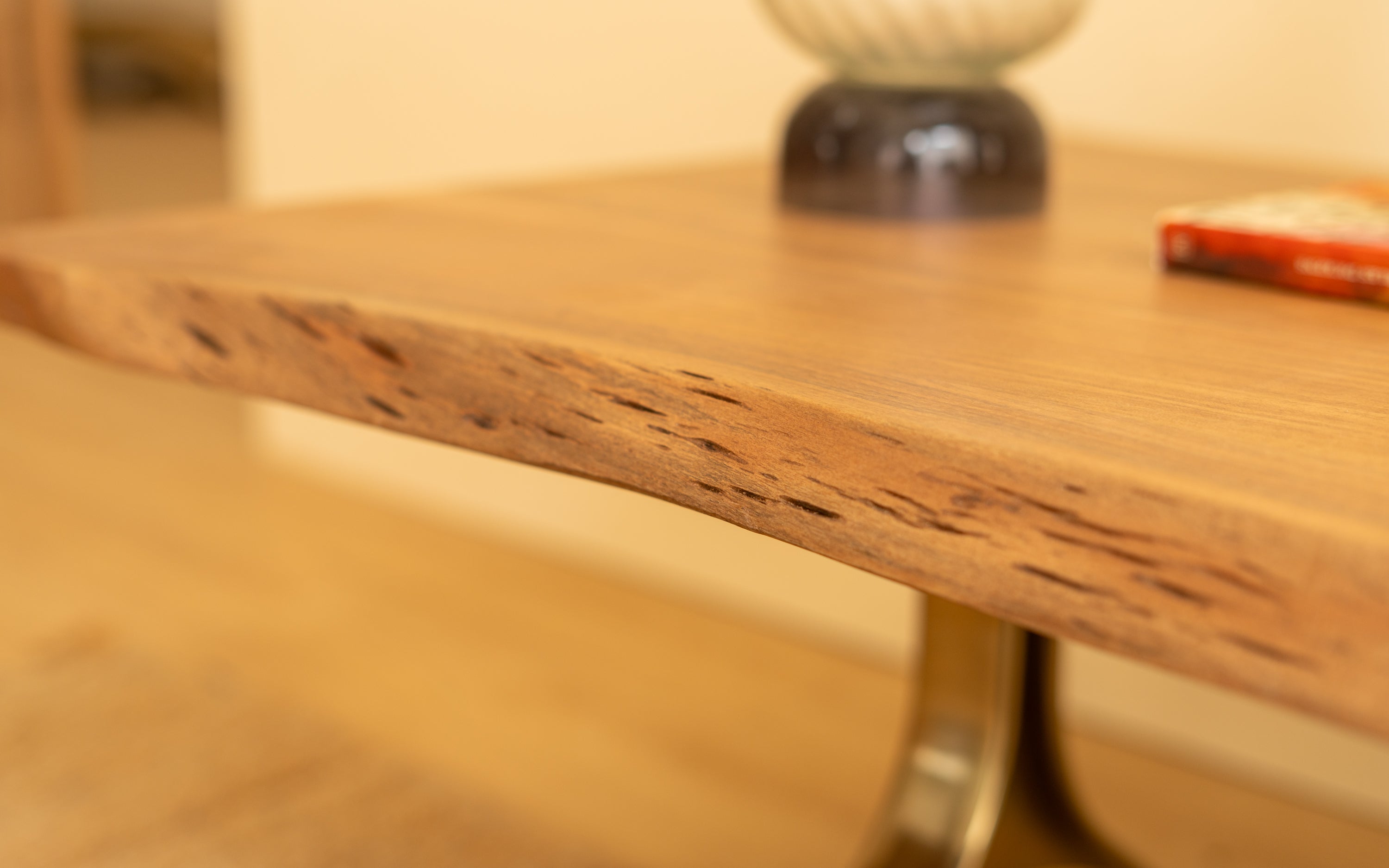 Yoho Live Edge Rectangle Coffee Table | Acacia Wood - Close shot - from upper angle - Orange Tree