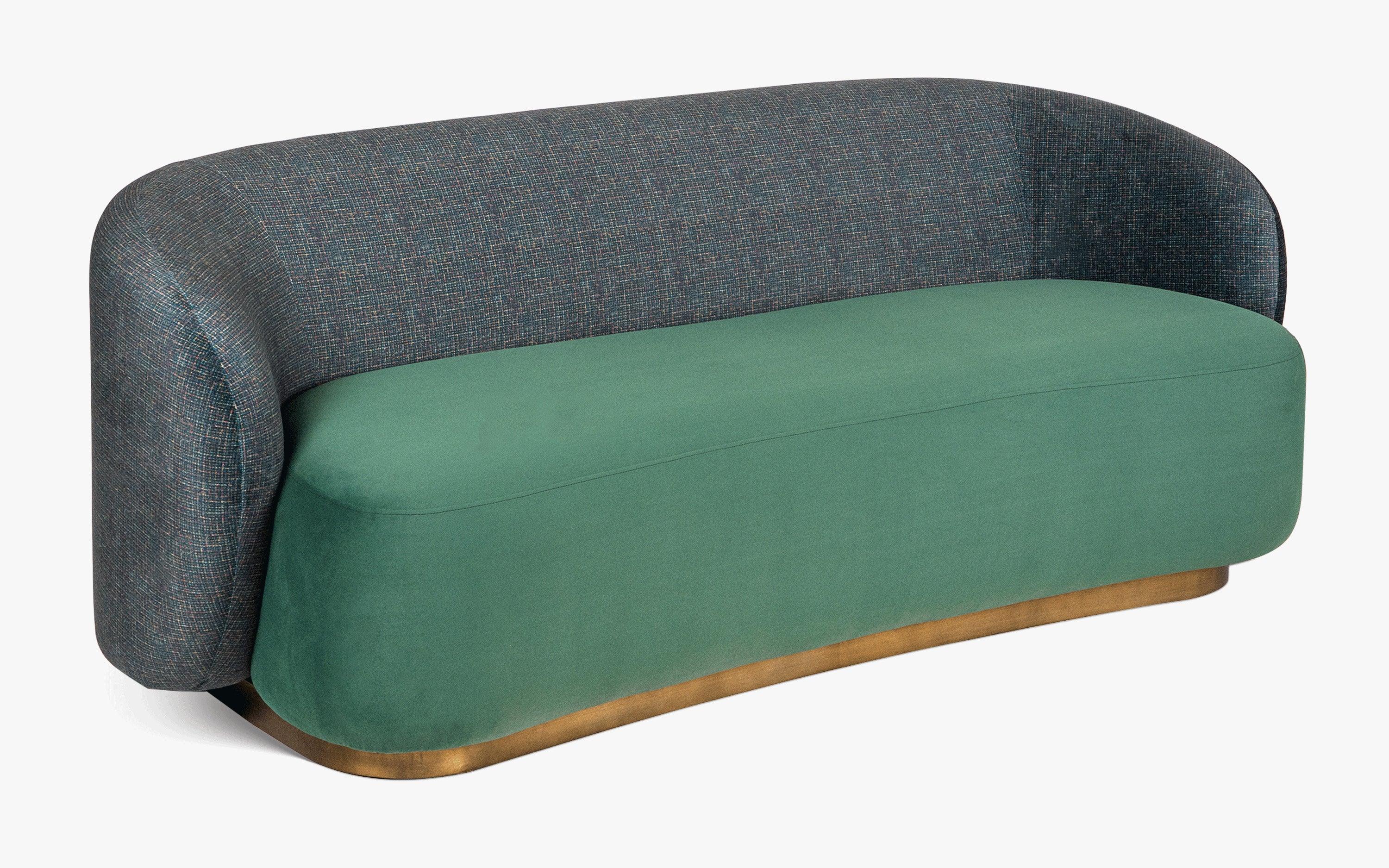 Brio 3 Seater Green Colour Sofa​ | Couch for Home​ - with white background - Orange Tree
