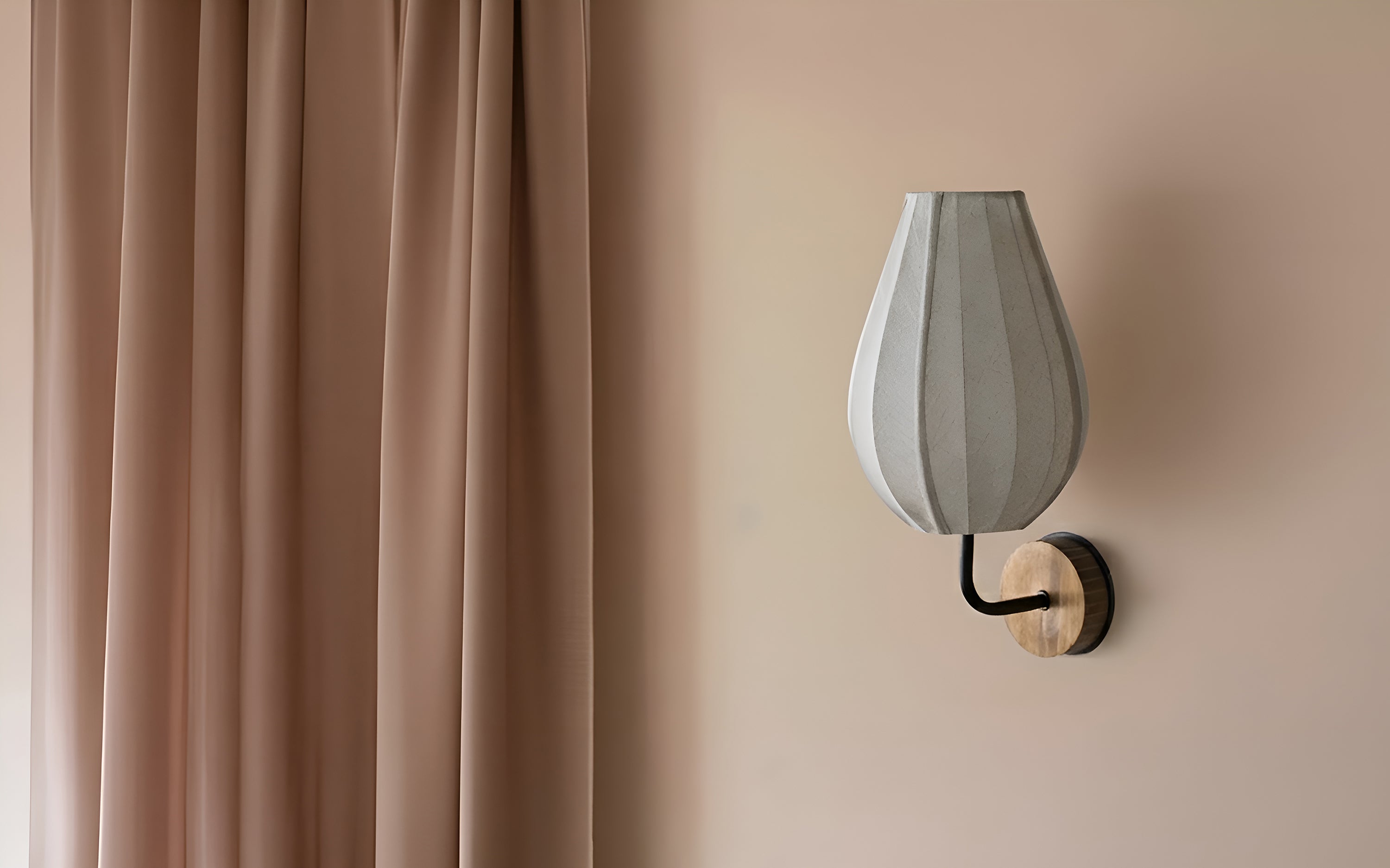 Bud Teardrop Decorative Wall Lamp with Linen White Shade - Orange Tree