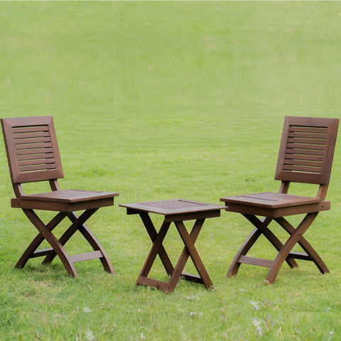 Alfresco Outdoor Folding Square Stool With 2 Square Chair