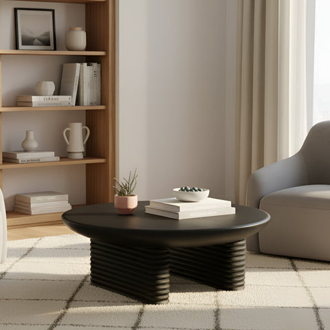 Ribbed Coffee Table Black