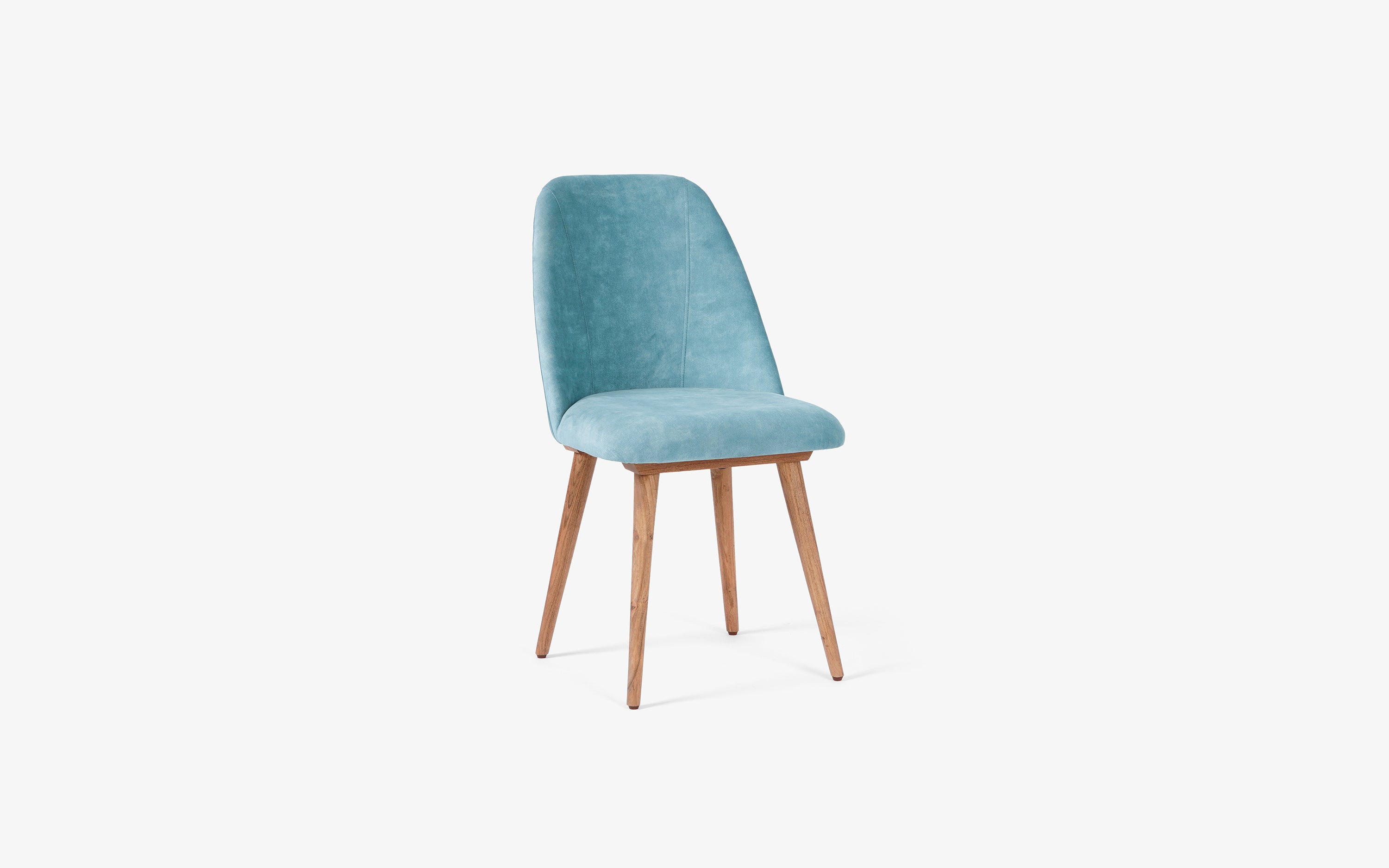 Mazi Sea Green Upholstered Dining Chairs - Set of 2 - Close shot - from right angle - Orange Tree