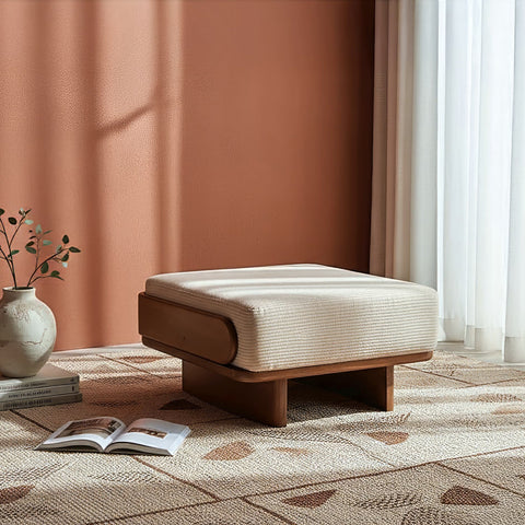Anish Wooden Ottoman