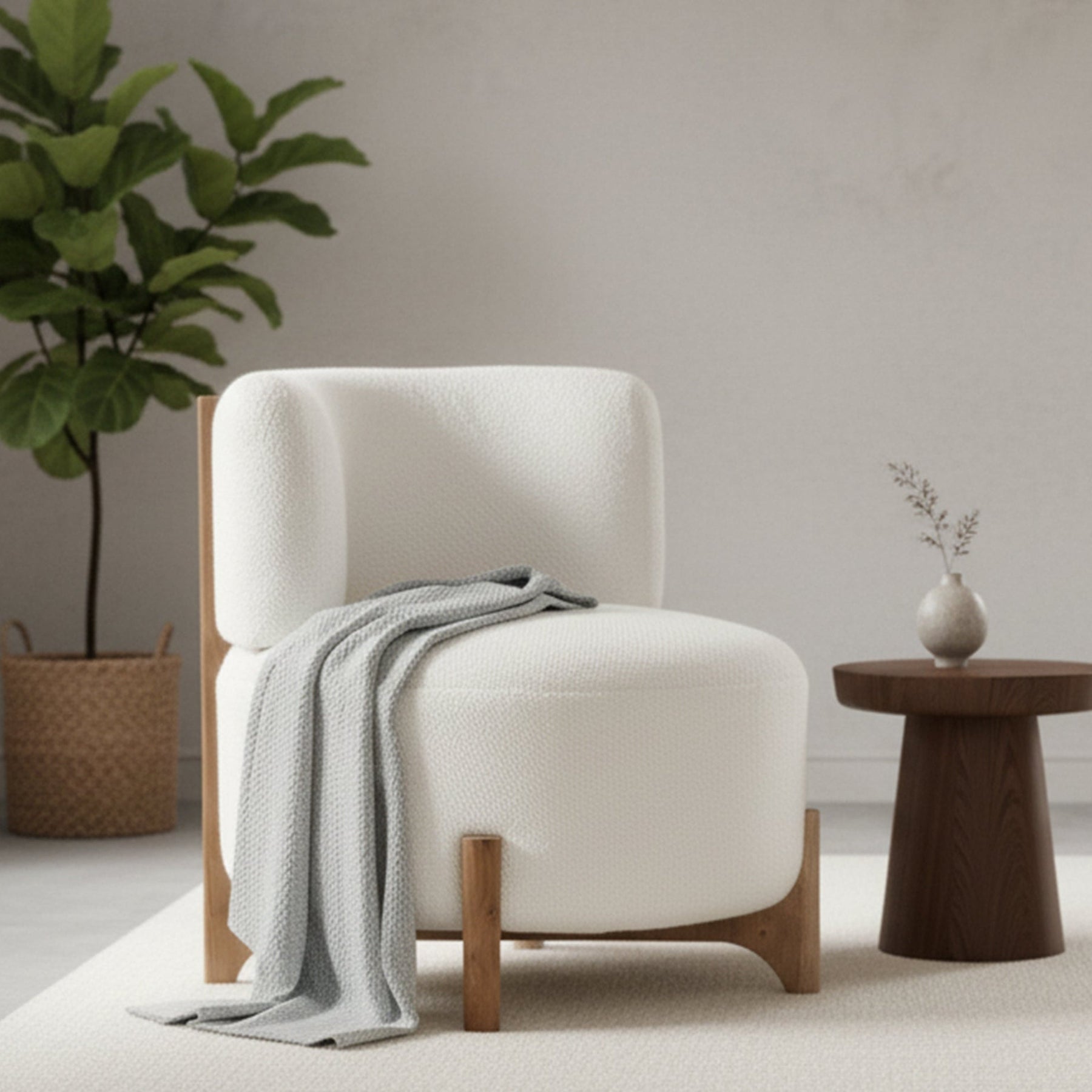 Liam White Lounge Sofa Chair