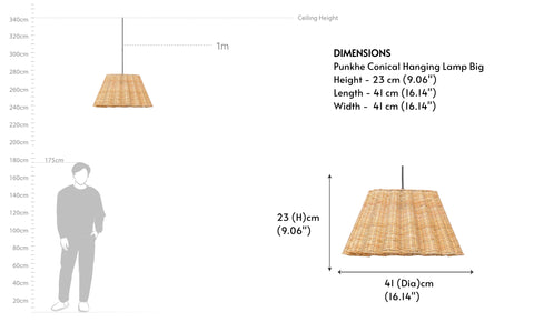 Punkhe Conical Hanging Lamp Big