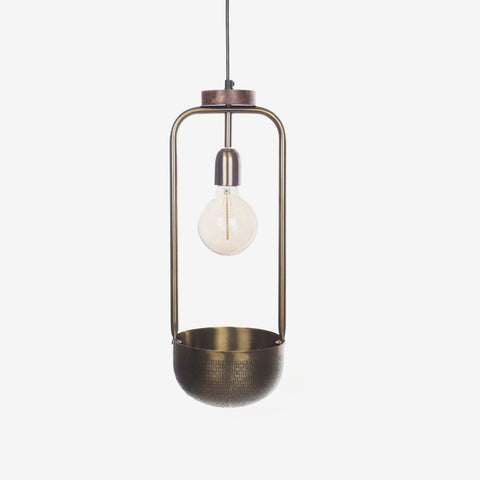 Esna Tall Hanging Lamp With Bowl - Orange Tree Home Pvt. Ltd.