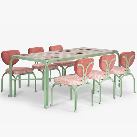 Dastoori Outdoor Dining Table with 6 Chairs