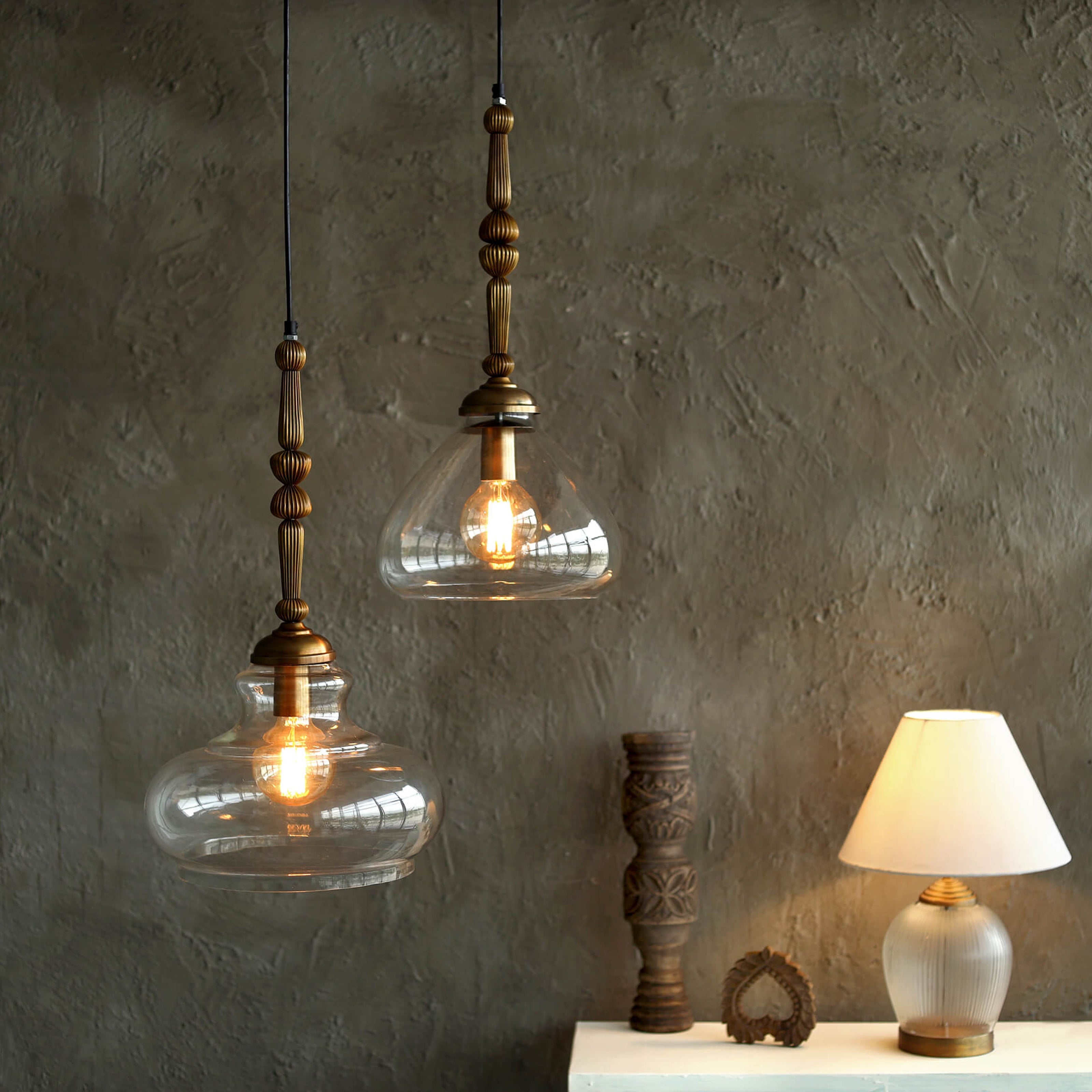 Kurashi Oval Hanging Lamp - Orange Tree Home Pvt. Ltd.