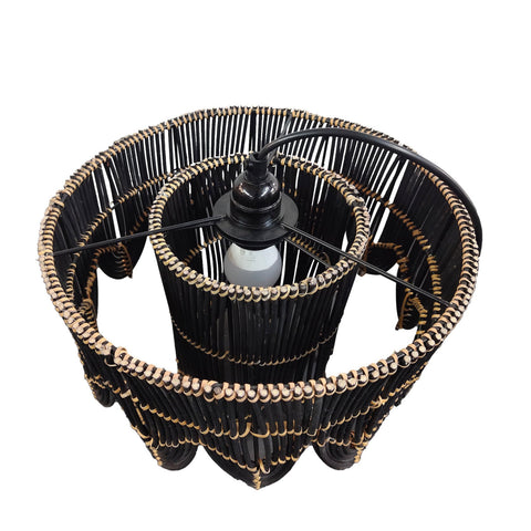 Arch Drum Hanging Lamp Small Black cane