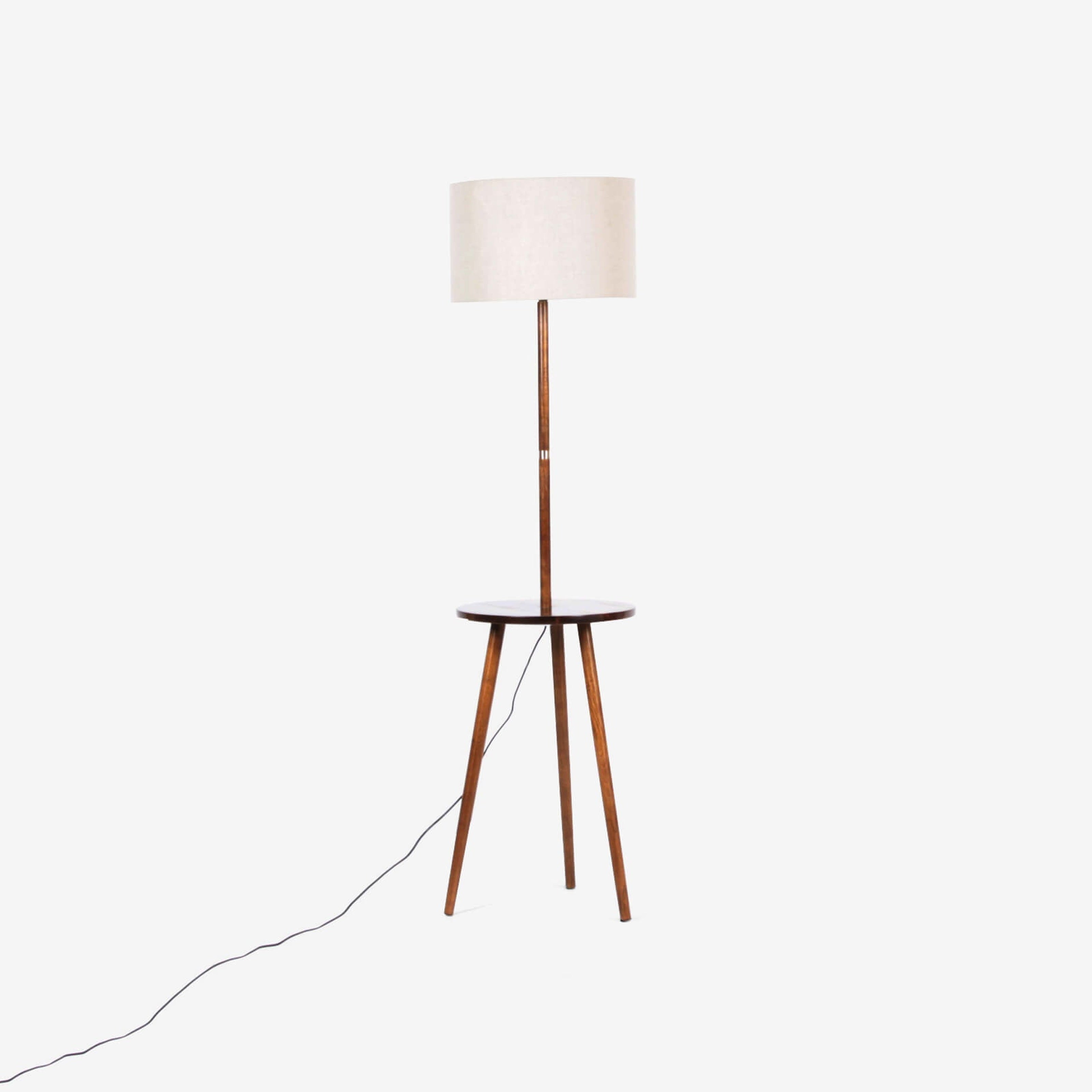 Mica Floor Lamp walnut ,wood and golden finish