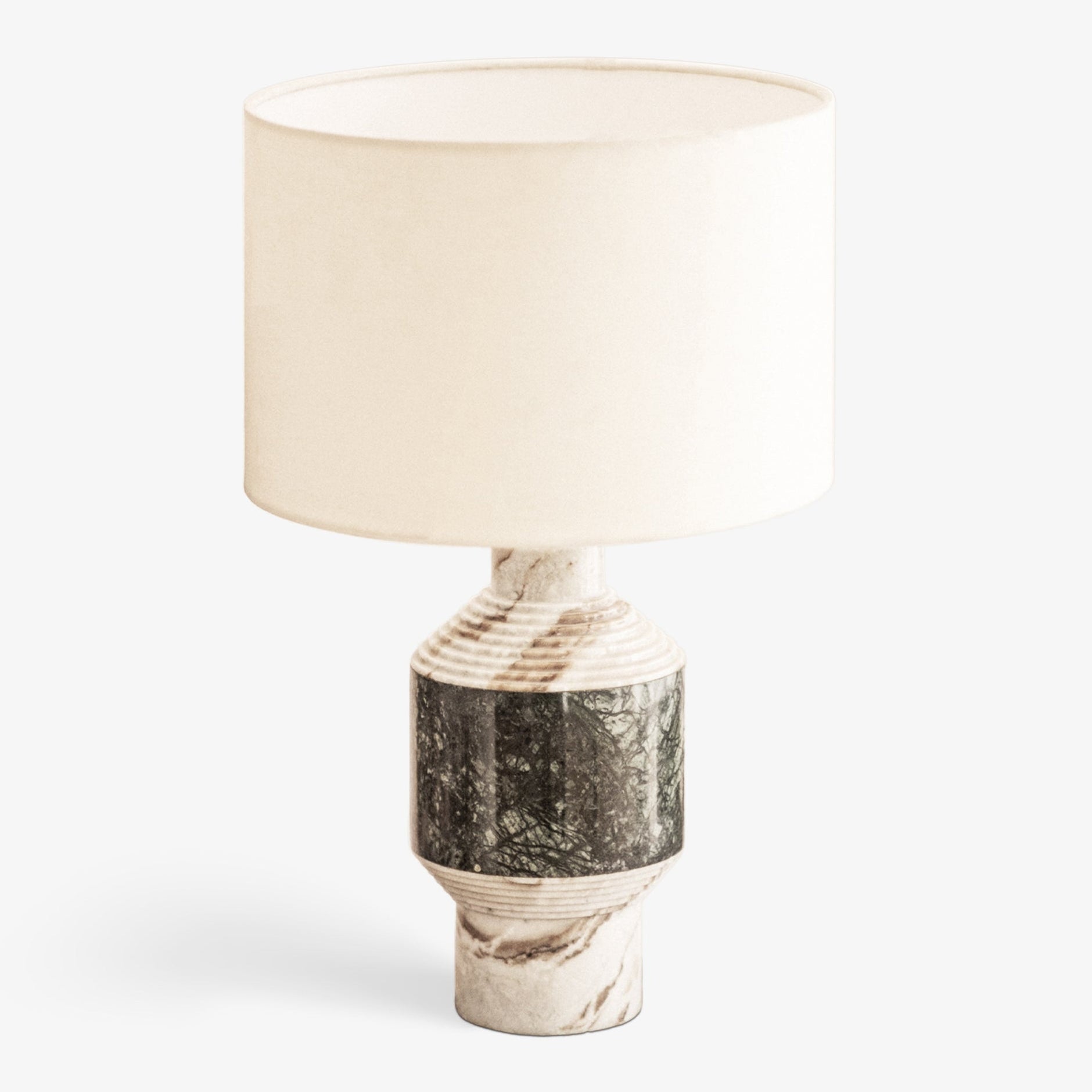 Halo Tall Table Lamp | Red Cherry Marble with White Cotton Shade