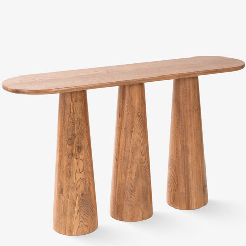 Hump Oak Wood Console Table