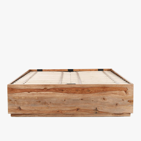 Sheesham Hydraulic Storage Queen Bed Base