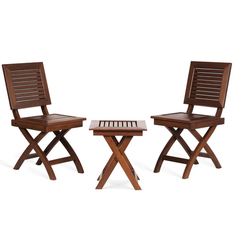 Alfresco Outdoor Folding Square Stool With 2 Square Chair
