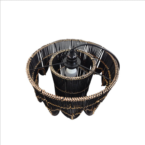 Arch Drum Hanging Lamp Small Black cane