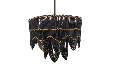 Arch Drum Hanging Lamp Small Black cane