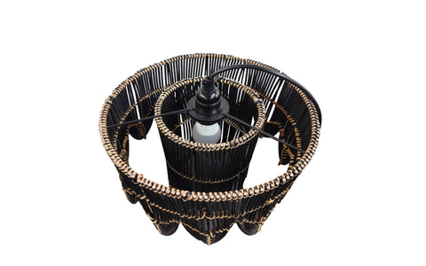 Arch Drum Hanging Lamp Small Black cane