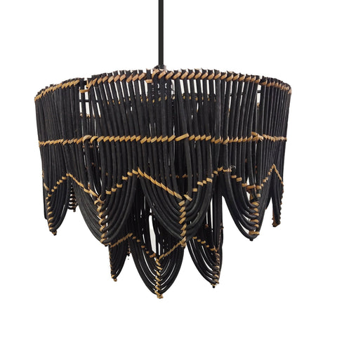 Arch Drum Hanging Lamp Small Black cane