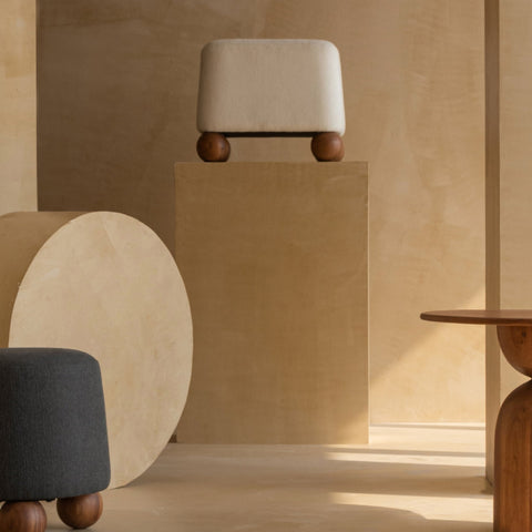 Abacus Wooden Pouf