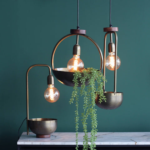 Esna Tall Hanging Lamp With Bowl - Orange Tree Home Pvt. Ltd.