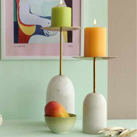 Damas Candle Holder Marble Small