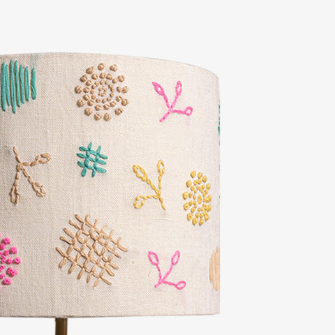 Gesu Table Lamp with Cotton Embroidery Shade