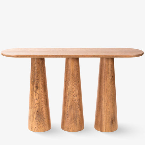 Hump Oak Wood Console Table