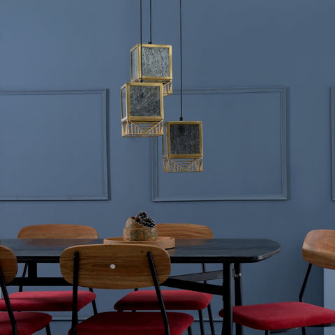 Sheesh Hanging Lamp Cluster of 3