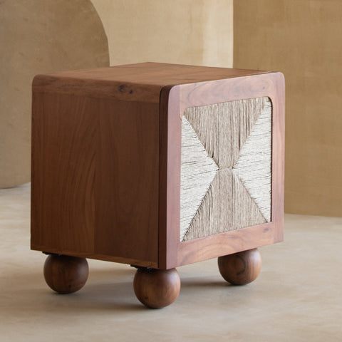 Abacus Wooden Bedside Table